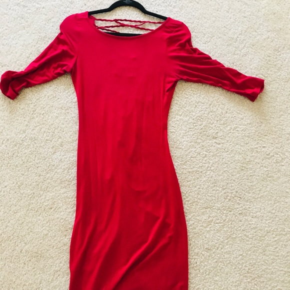 Gorgeous Red Midi Dress. Size Large. - Picture 6 of 7